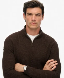 Cotton Texture Half-Zip Jumper