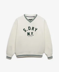 Country Club Applique V Neck Sweatshirt