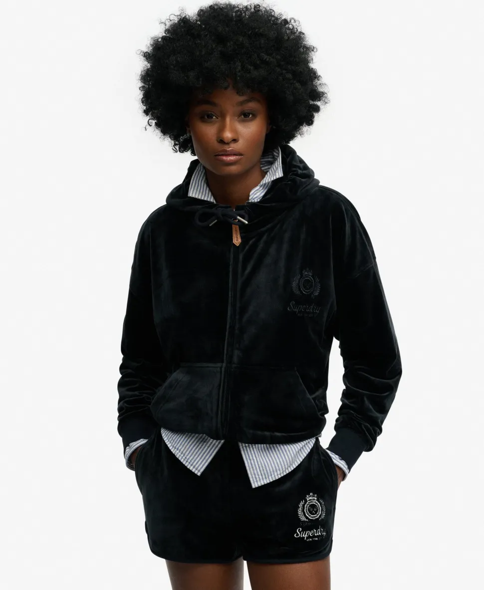Country Club Velour Zip Hoodie