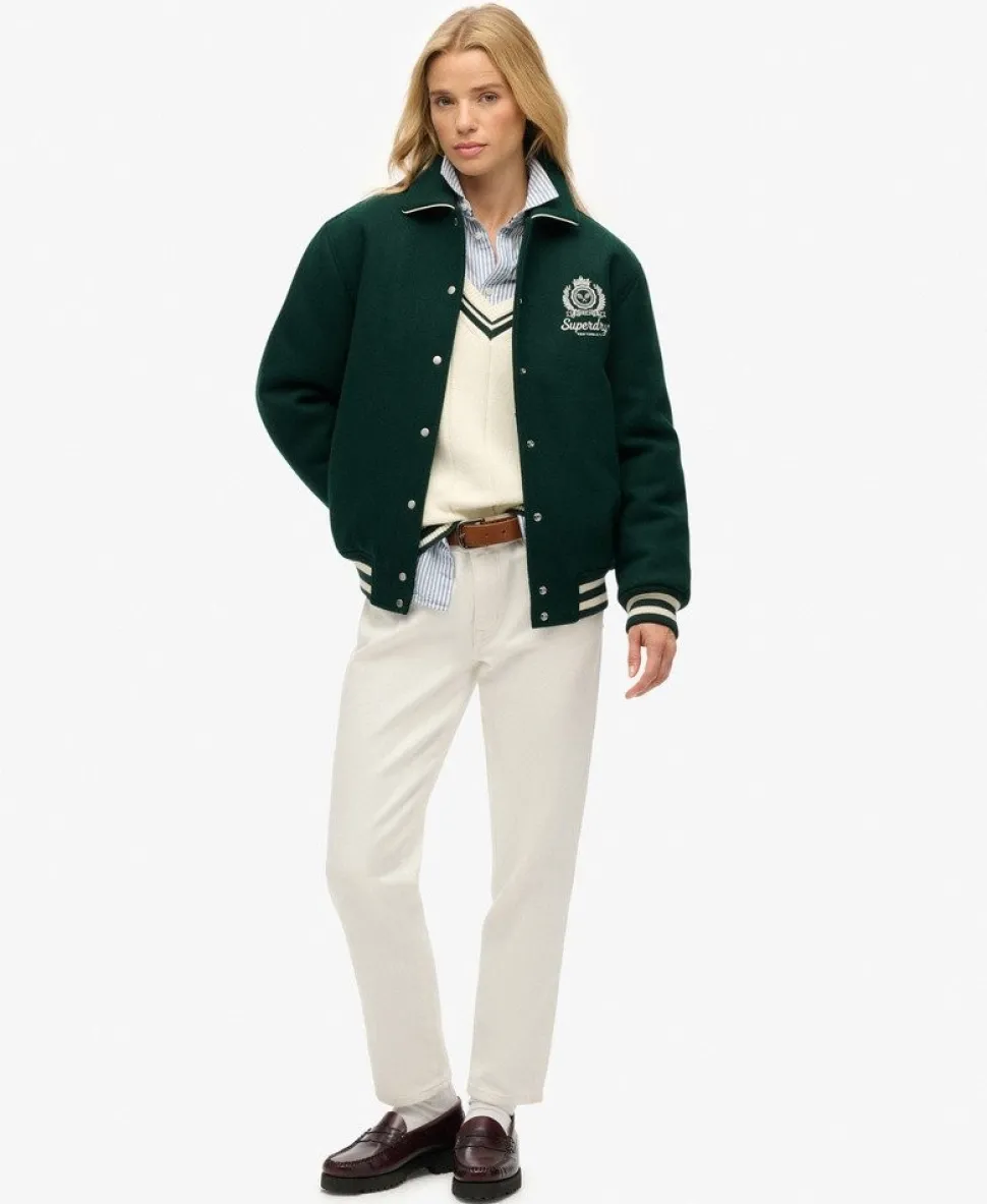 Country Club Wool Blend Bomber Jacket