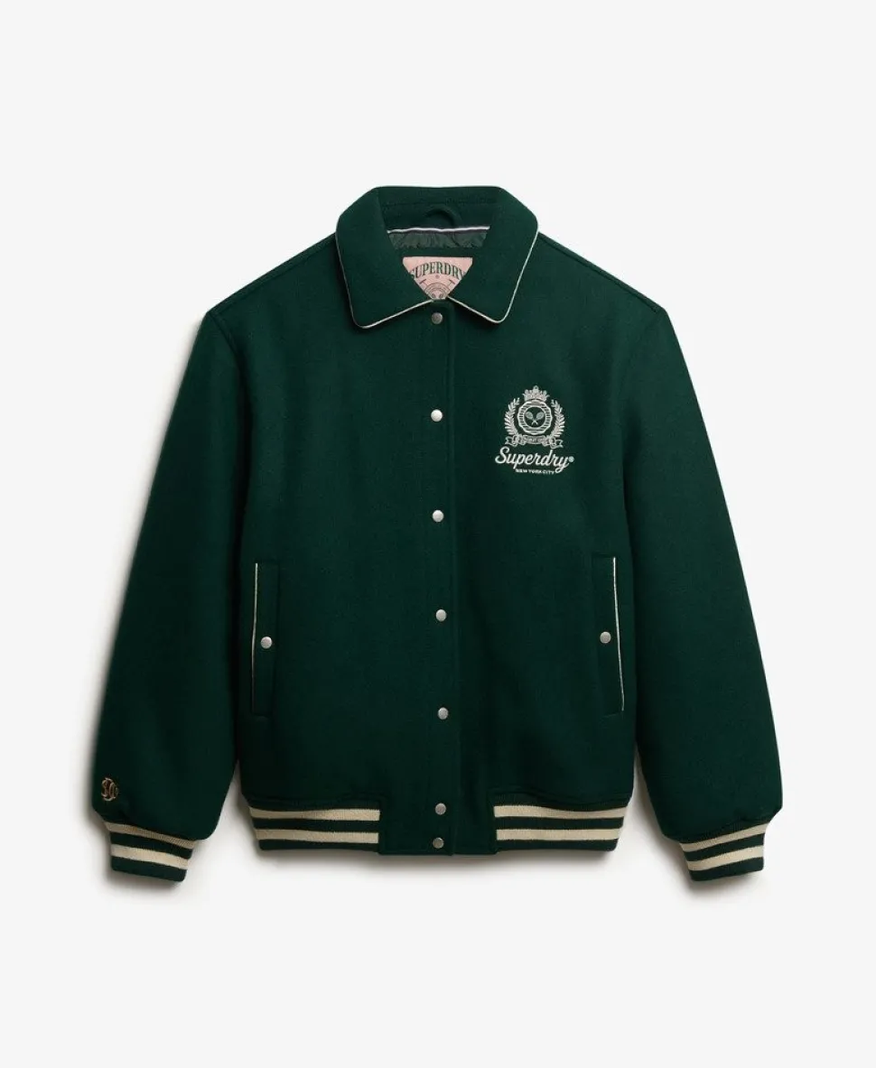 Country Club Wool Blend Bomber Jacket