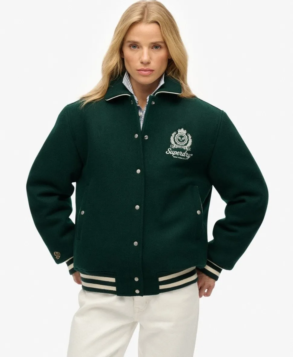Country Club Wool Blend Bomber Jacket
