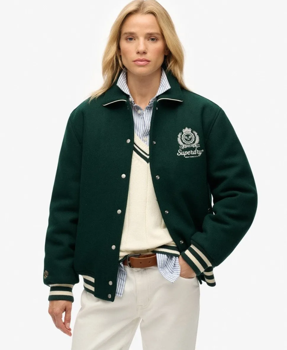 Country Club Wool Blend Bomber Jacket