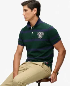 Crest Stripe Polo Shirt