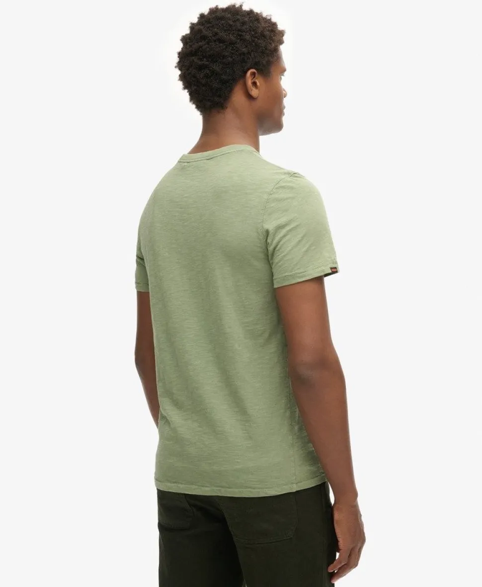 Crew Neck Slub Short Sleeved T-shirt