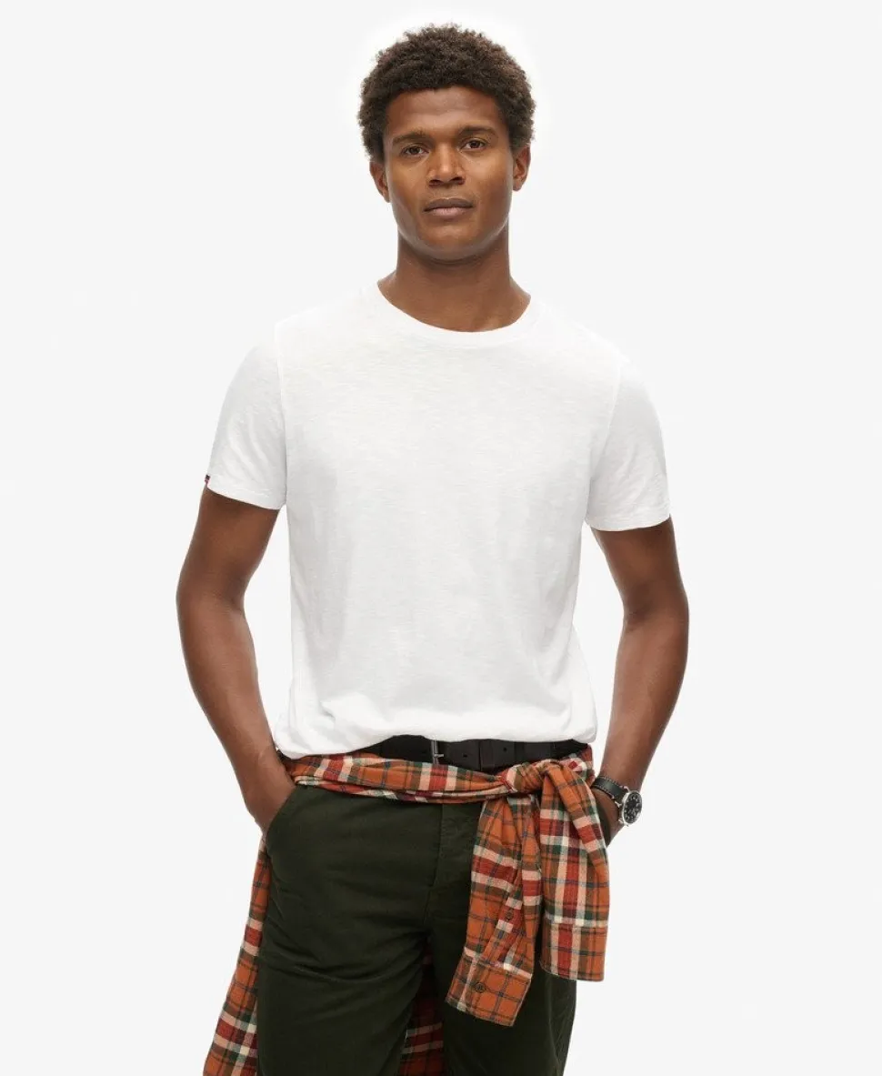 Crew Neck Slub Short Sleeved T-shirt