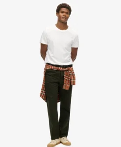 Crew Neck Slub Short Sleeved T-shirt