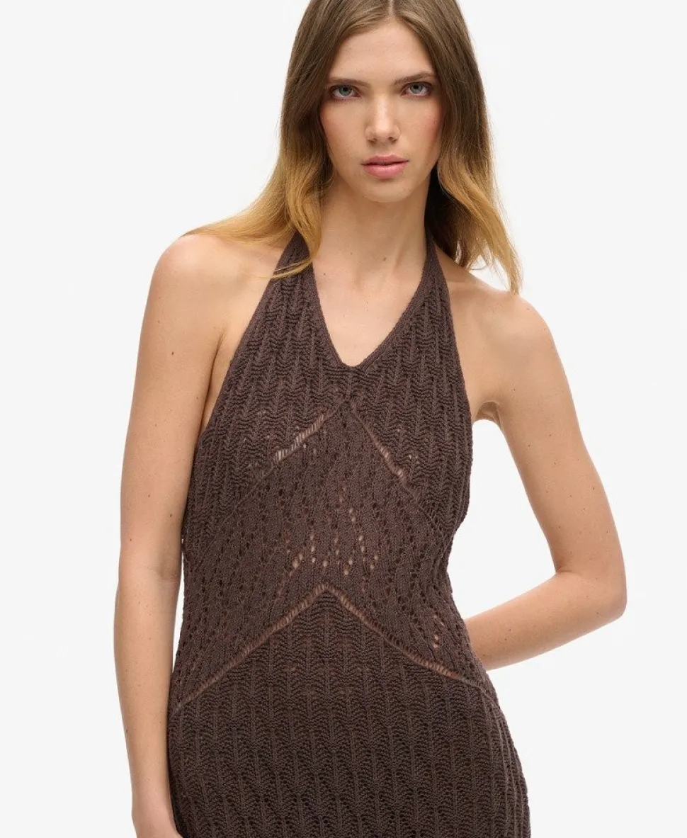 Crochet Halter Maxi Dress