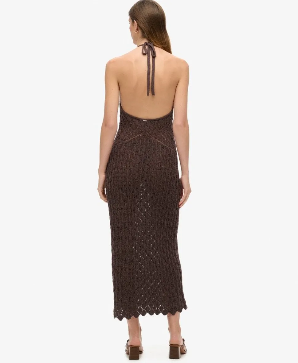 Crochet Halter Maxi Dress