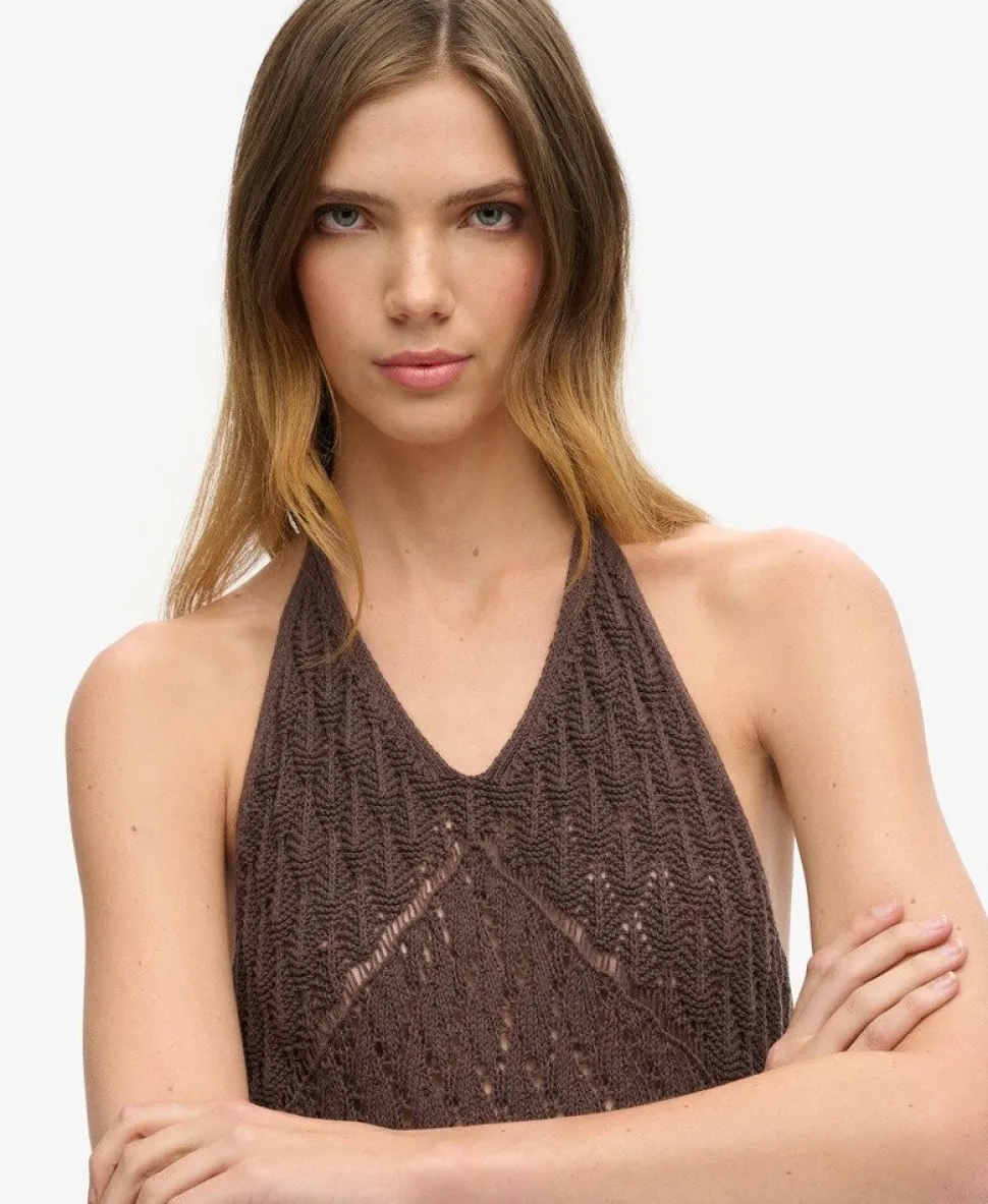 Crochet Halter Maxi Dress