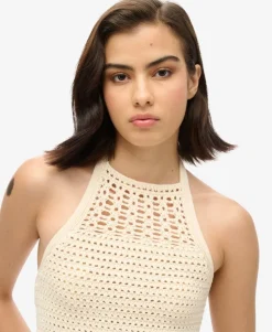 Cropped Halter Crochet Top