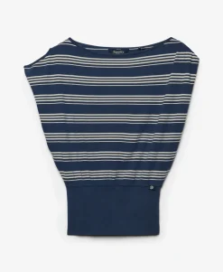 Deep Rib Stripe Bardot Top