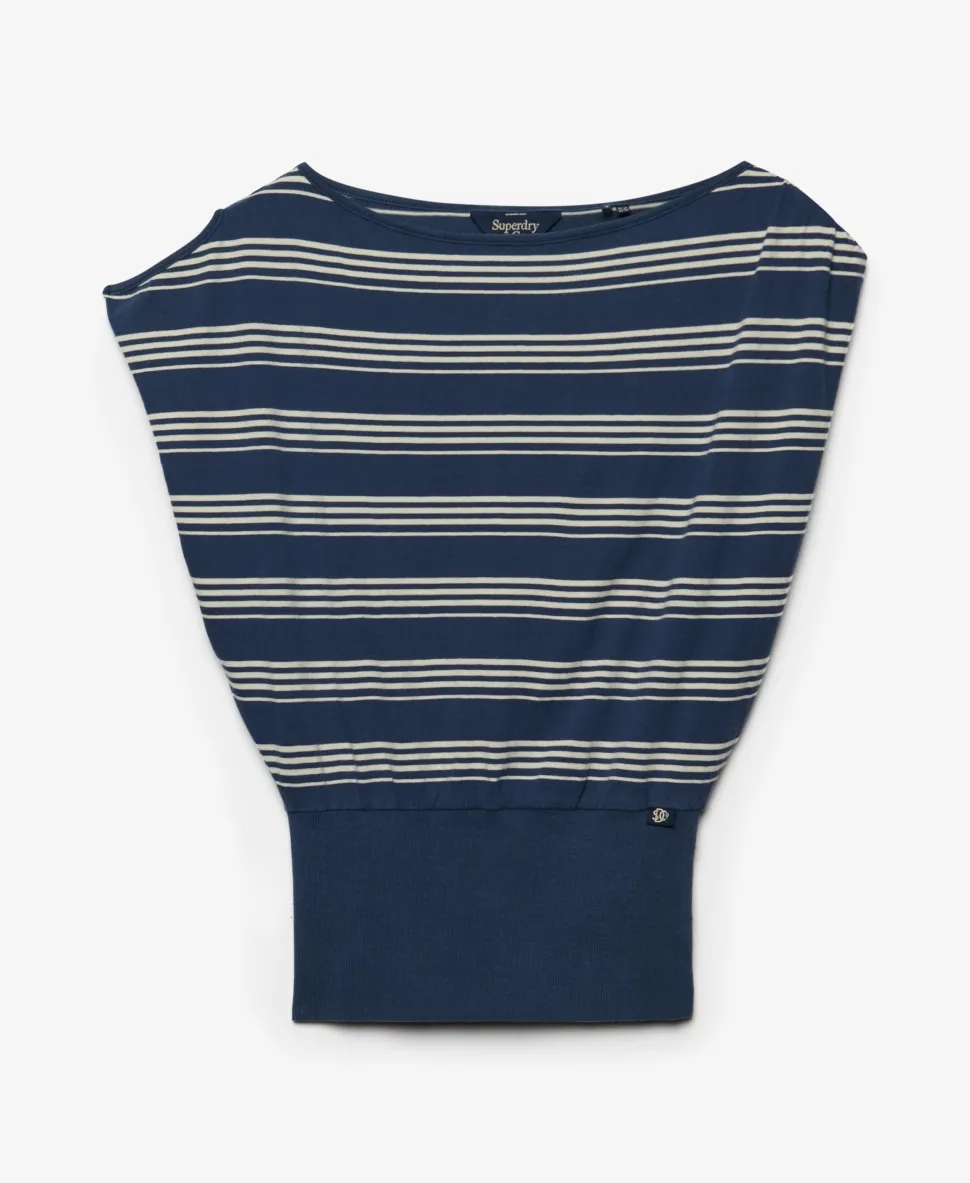 Deep Rib Stripe Bardot Top