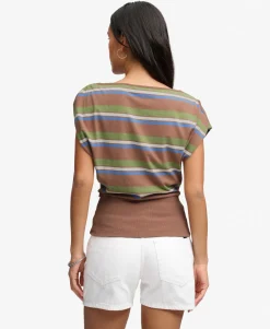 Deep Rib Stripe Bardot Top