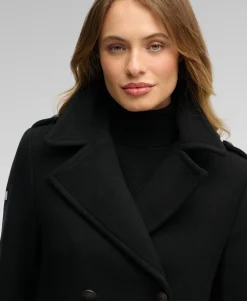 Double Breasted Wool Blend Coat