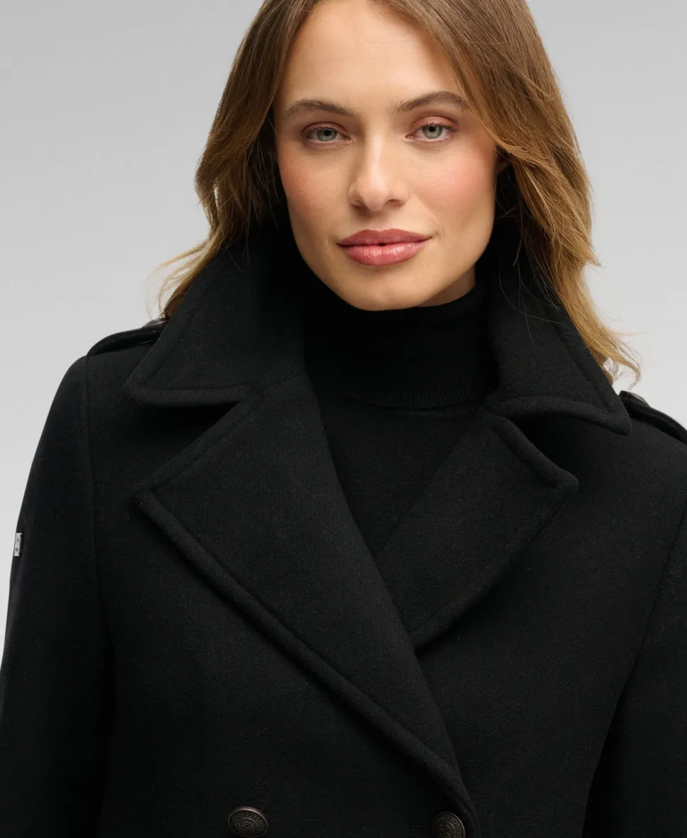 Double Breasted Wool Blend Coat