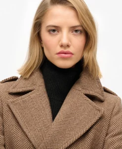 Double Breasted Wool Blend Coat
