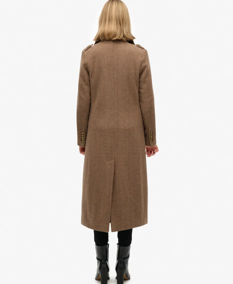 Double Breasted Wool Blend Coat