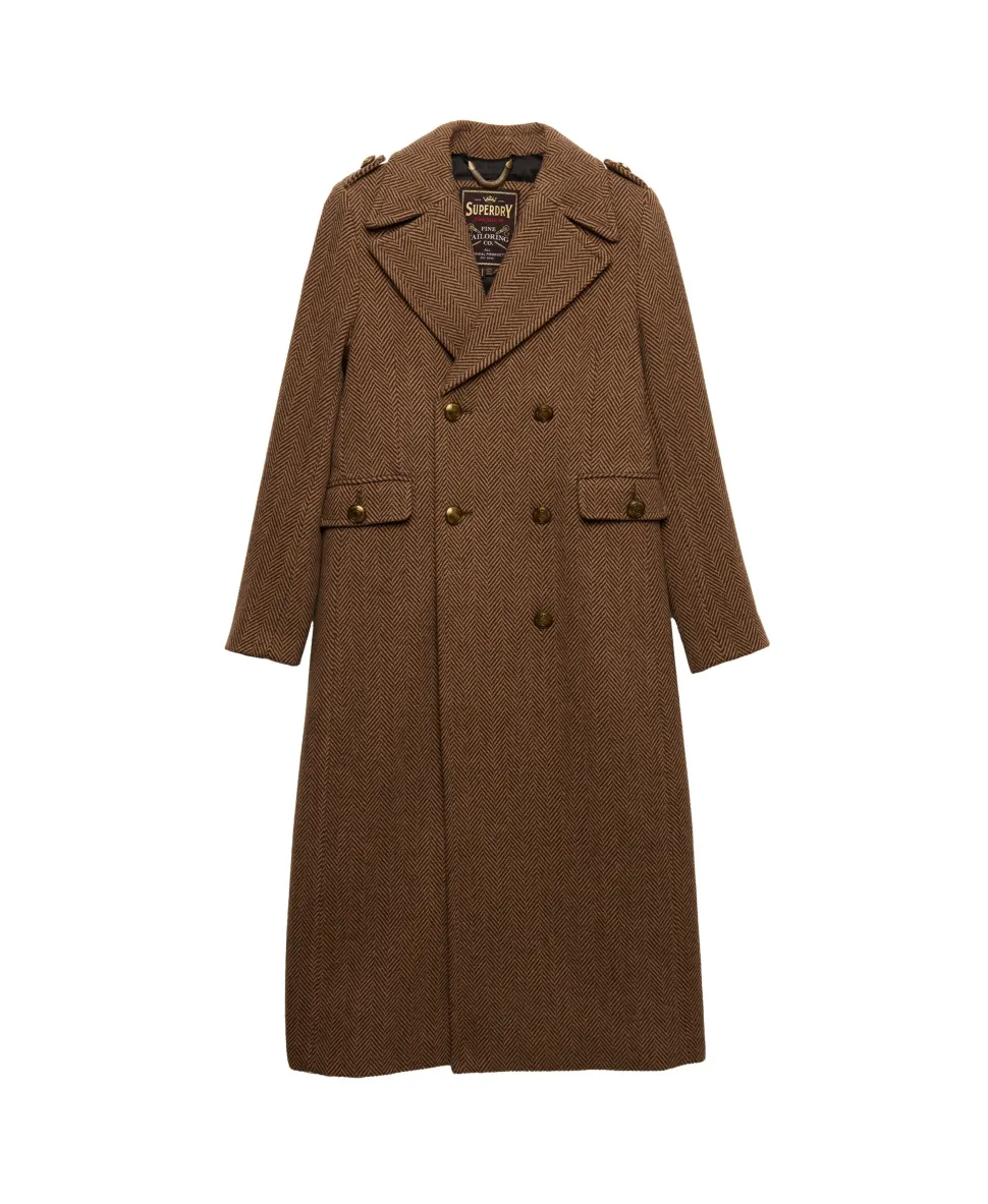 Double Breasted Wool Blend Coat