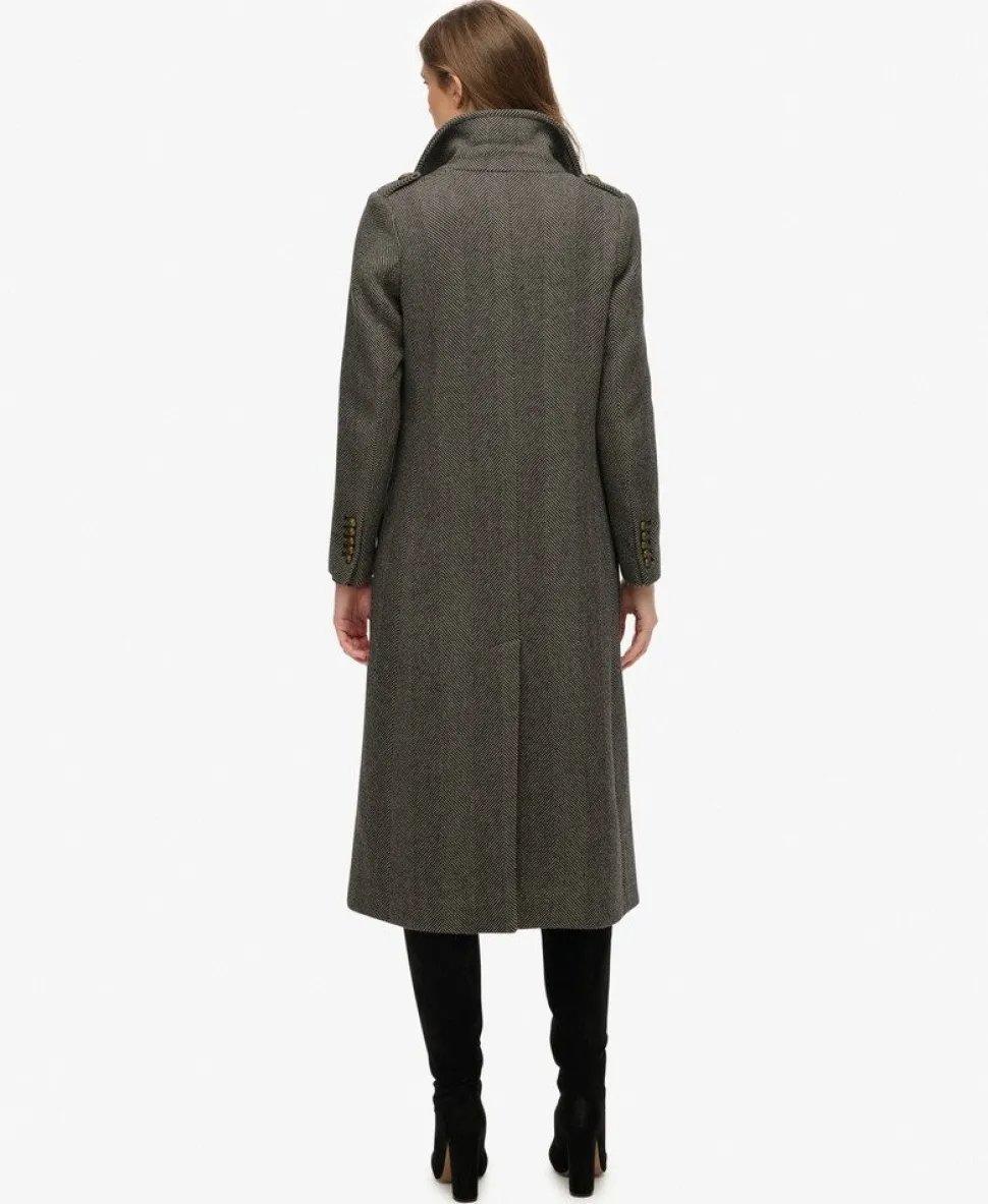 Double Breasted Wool Blend Coat
