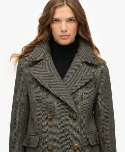 Double Breasted Wool Blend Coat
