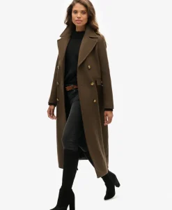 Double Breasted Wool Blend Coat