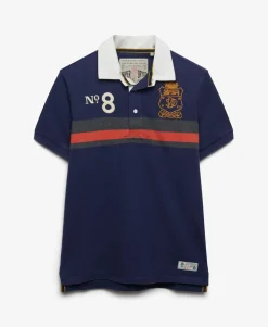 Double Emblem Jersey Short Sleeve Rugby Polo Top