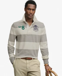 Double Emblem Stripe Rugby Top