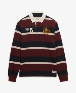Double Emblem Stripe Rugby Top