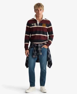 Double Emblem Stripe Rugby Top