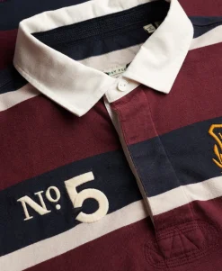 Double Emblem Stripe Rugby Top