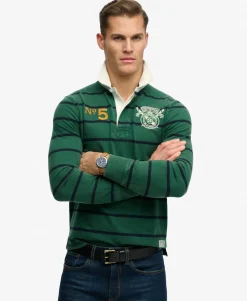 Double Emblem Stripe Rugby Top