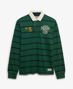 Double Emblem Stripe Rugby Top