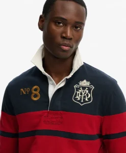 Double Emblem Stripe Rugby Top