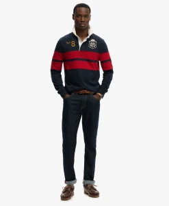 Double Emblem Stripe Rugby Top