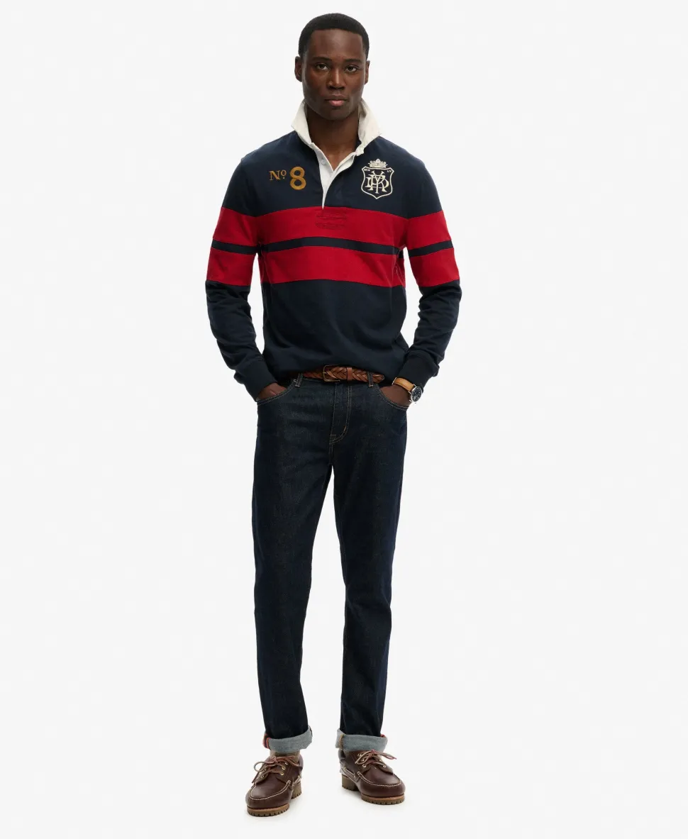 Double Emblem Stripe Rugby Top