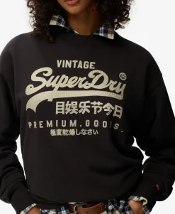 Embellished Vintage Logo Loose Crew Sweatshirt
