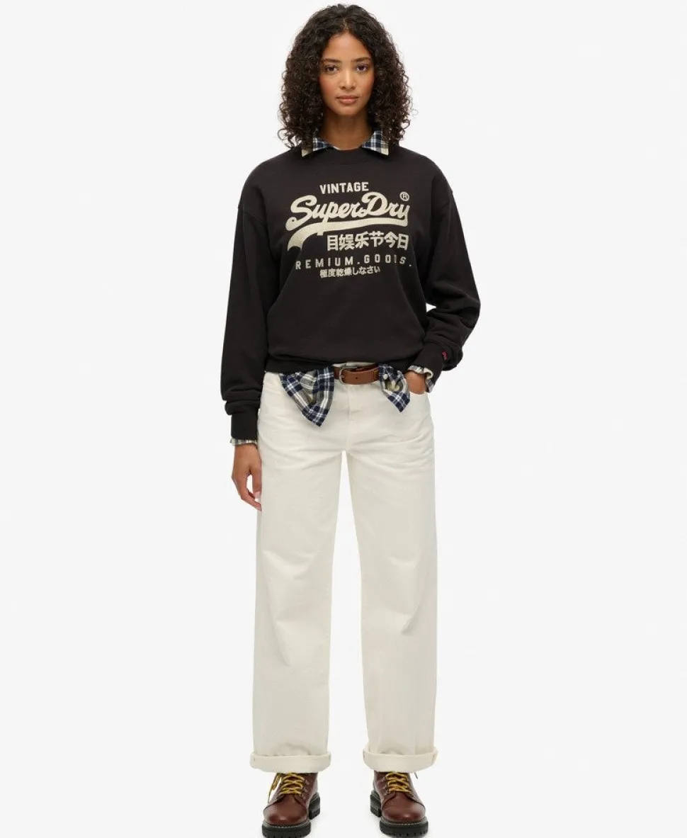 Embellished Vintage Logo Loose Crew Sweatshirt