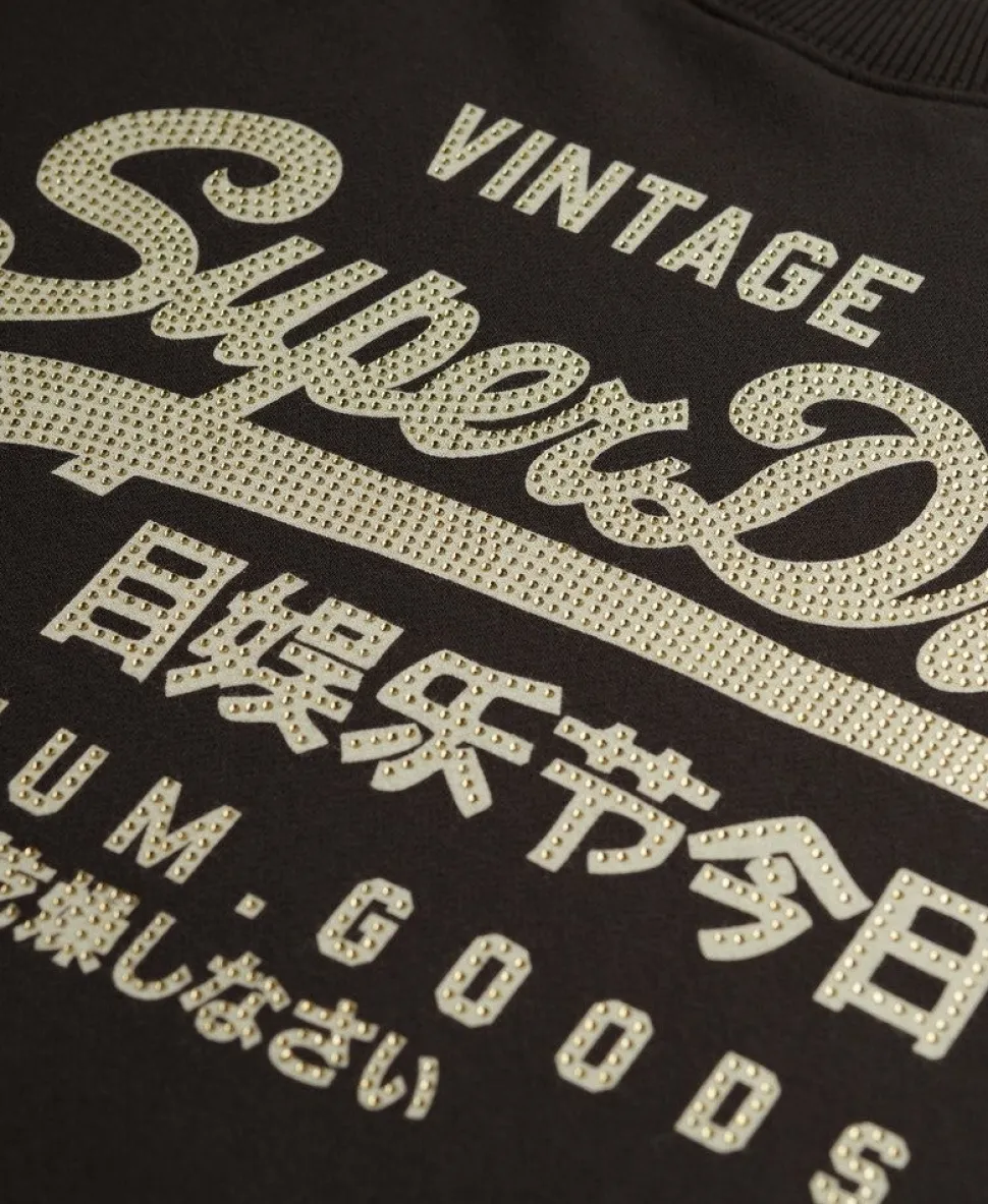 Embellished Vintage Logo Loose Crew Sweatshirt
