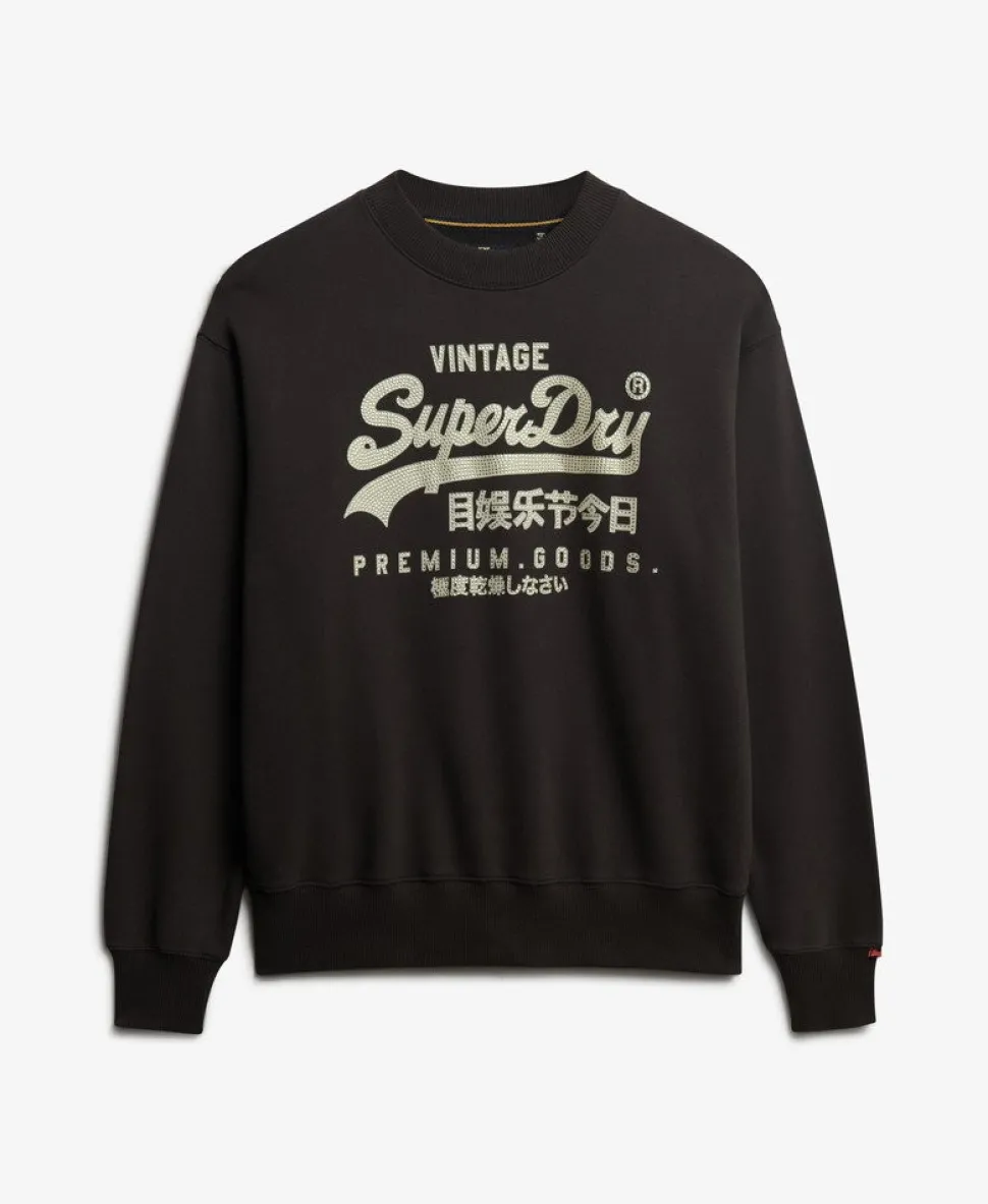 Embellished Vintage Logo Loose Crew Sweatshirt