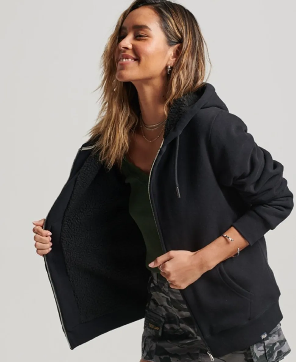 Essential Borg Lined Zip Hoodie