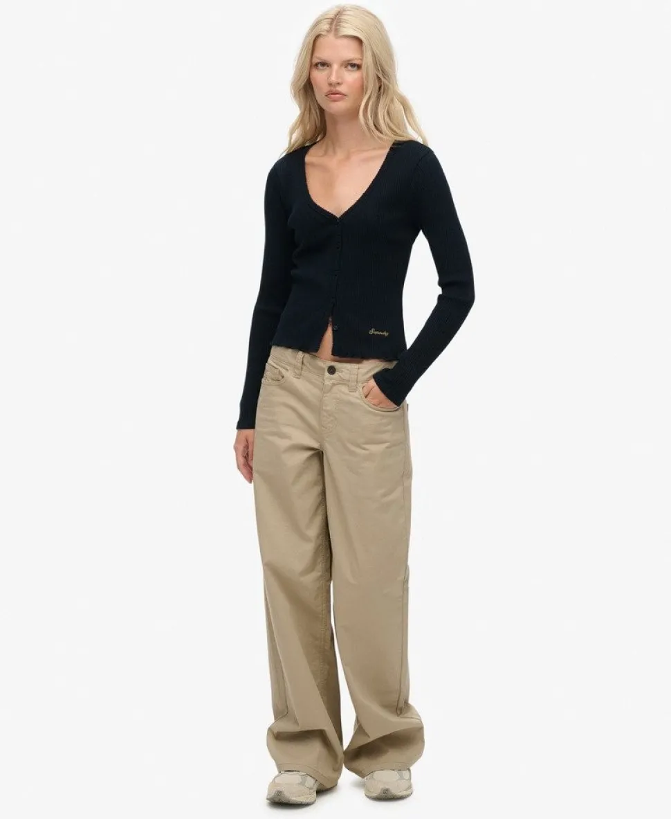 Essential Button Through Long Sleeve Top
