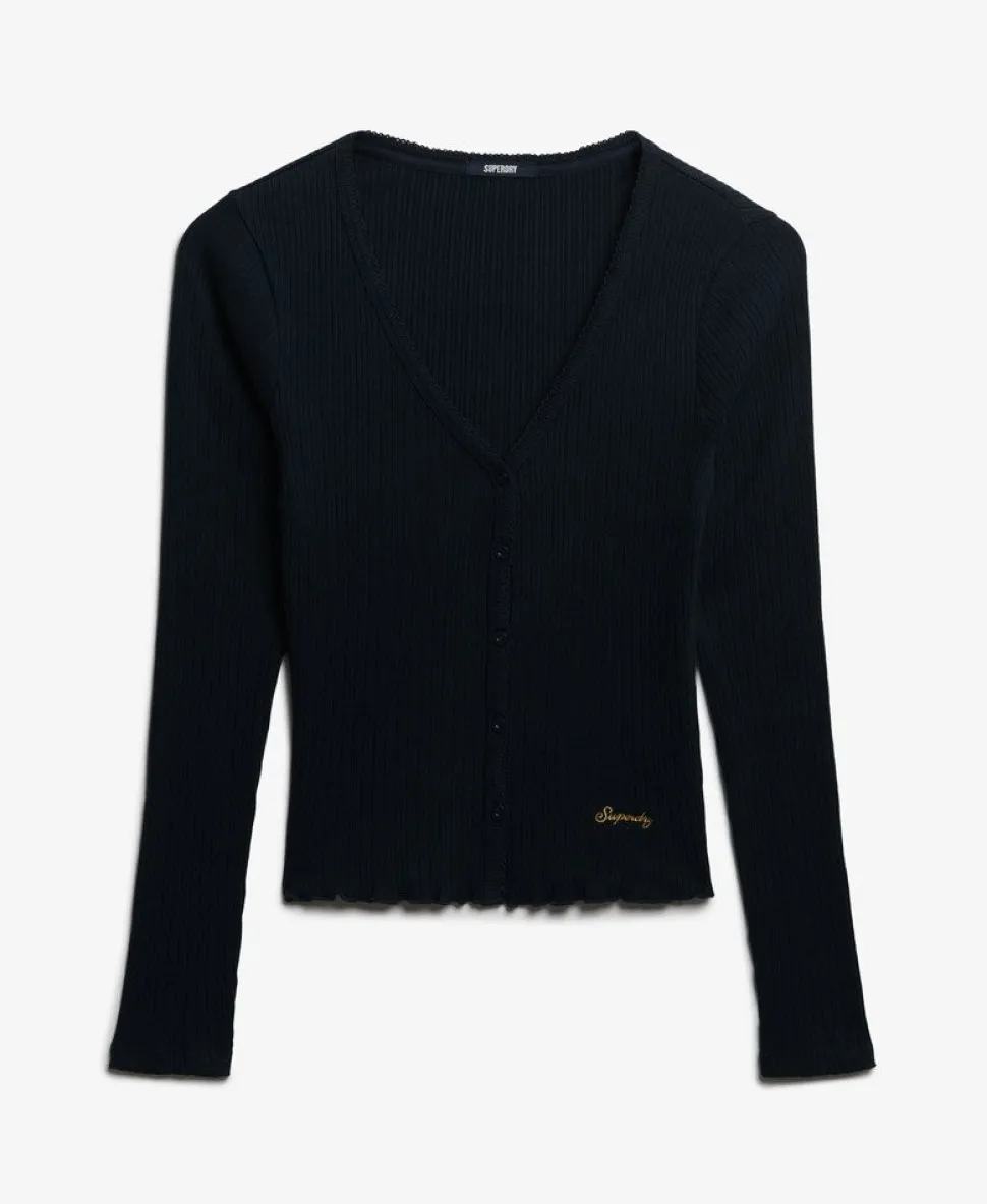 Essential Button Through Long Sleeve Top