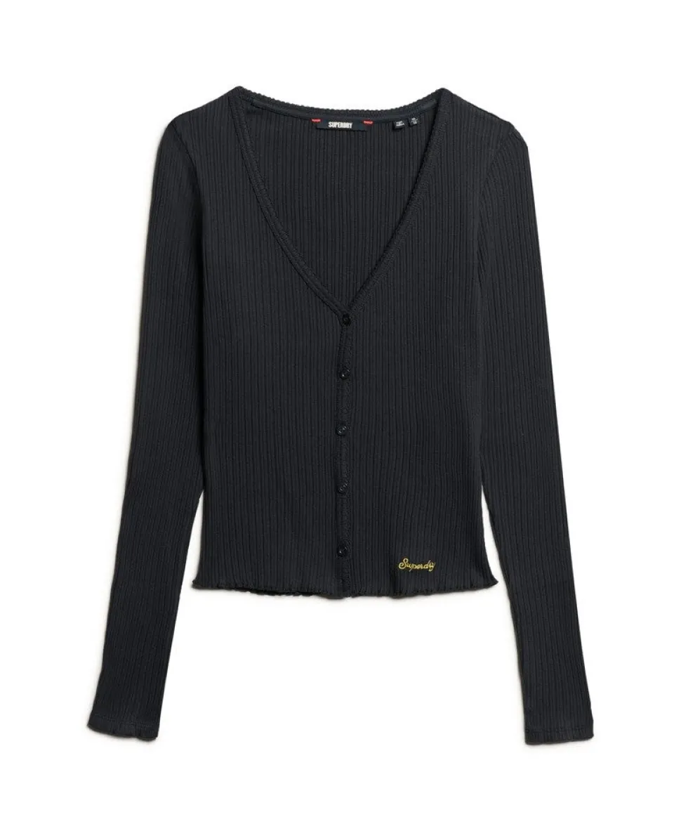 Essential Button Through Long Sleeve Top