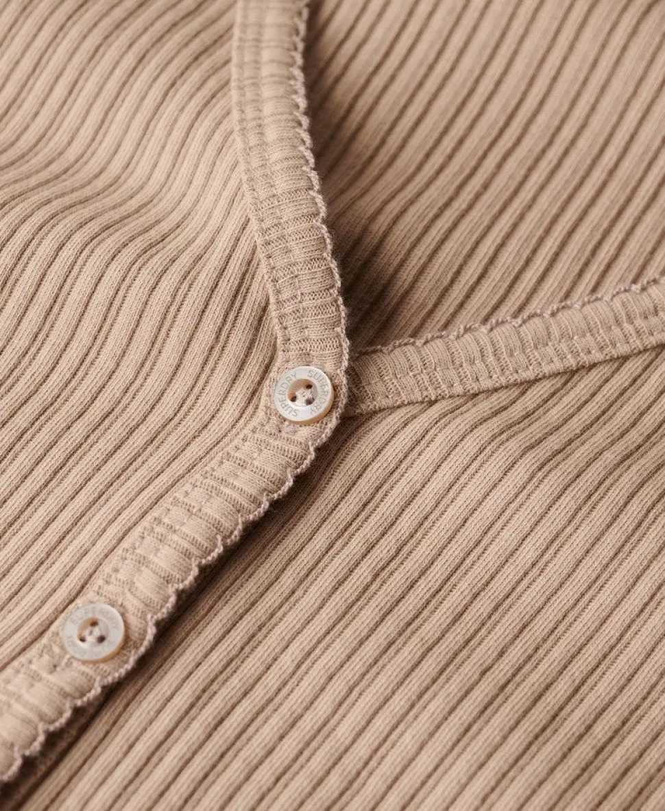 Essential Button Through Long Sleeve Top