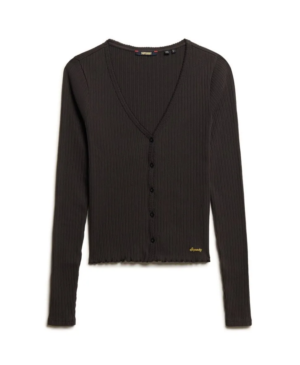 Essential Button Through Long Sleeve Top