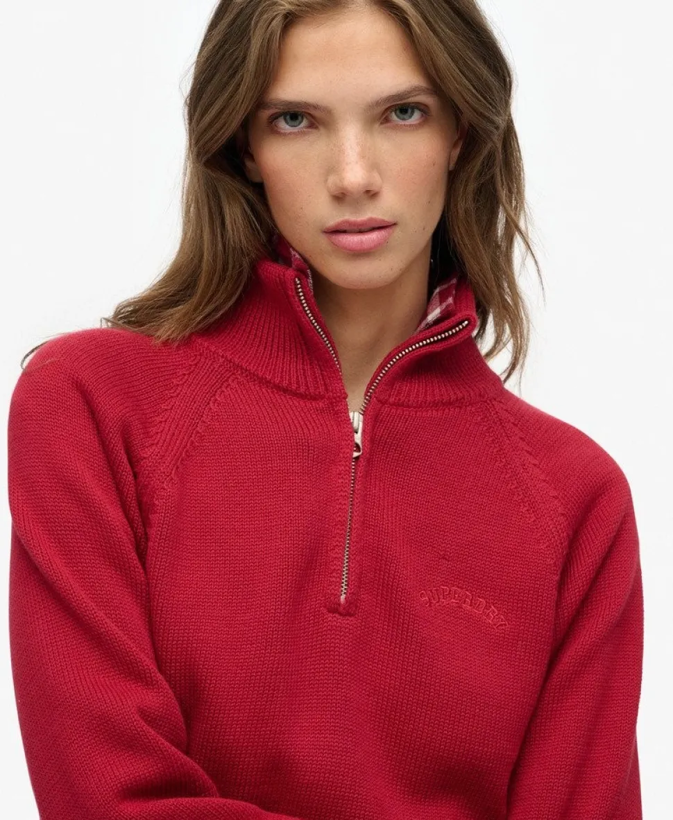 Essential Half Zip Knit Jumper