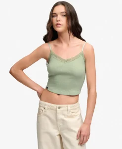 Essential Lace Trim Cropped Cami Top