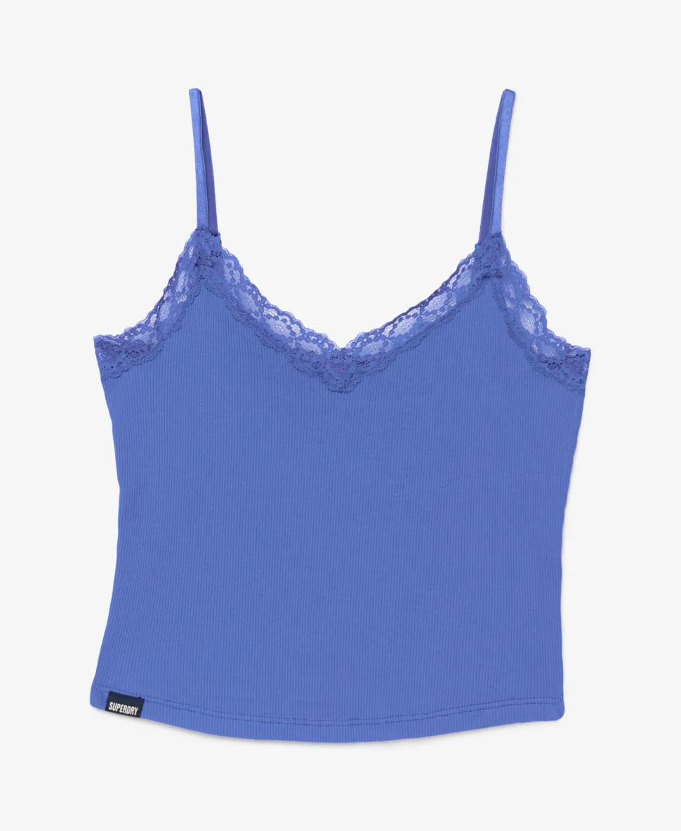 Essential Lace Trim Cropped Cami Top