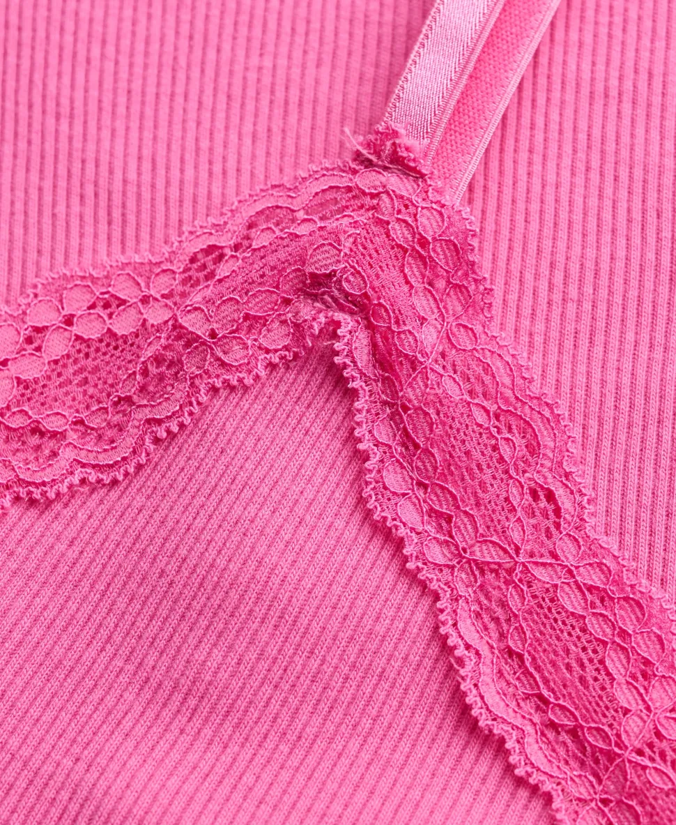Essential Lace Trim Cropped Cami Top